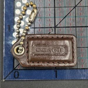 Coach Dark Brown Leather Mini Tag